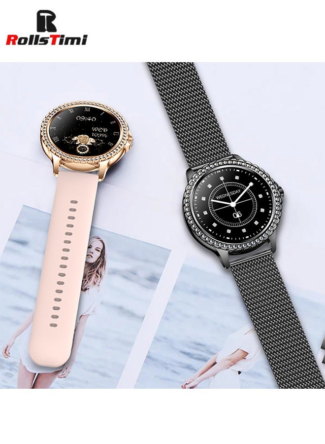 RollsTimi  Smart Watches for Women with Diamonds, 1.3”HD Screen Bluetooth Smartwatch for Android iOS Phones, Fitness Activity Trackers with Heart Rate/SpO2/BP/Sleep Monitor - Image 3