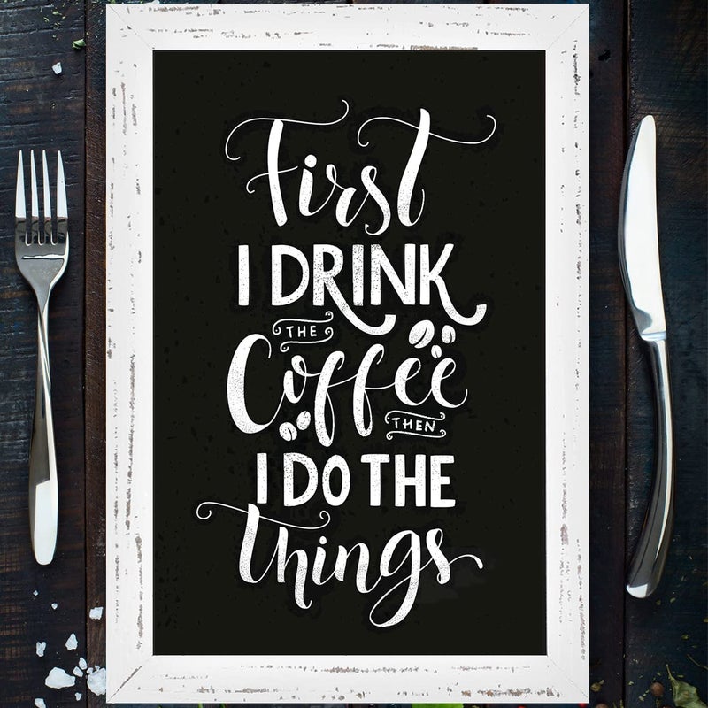 Umtiti Magnetic Surface Chalkboard, 8.7" * 12.6", Vintage White Wood Frameï¼ŒWall Black Board to Use at Home, Office, and Restaurant Signï¼ŒChalkboard-WH2232-US - Image 5