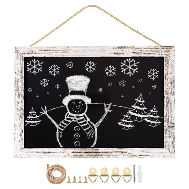 Umtiti Magnetic Surface Chalkboard, 8.7" * 12.6", Vintage White Wood Frameï¼ŒWall Black Board to Use at Home, Office, and Restaurant Signï¼ŒChalkboard-WH2232-US - Image 1