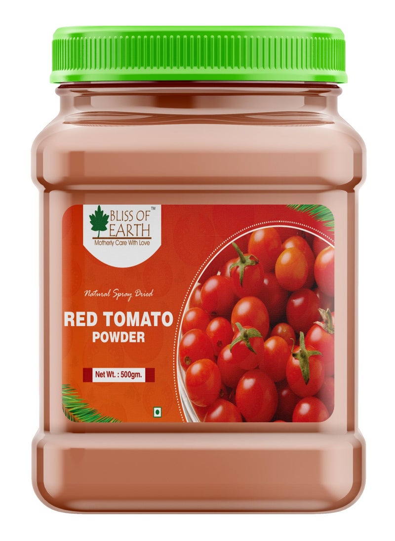 BLISS OF EARTH Natural Spray Dried Tomato Powder 500gm Best for Instant Tomato juice and tomato soup  - Image 1