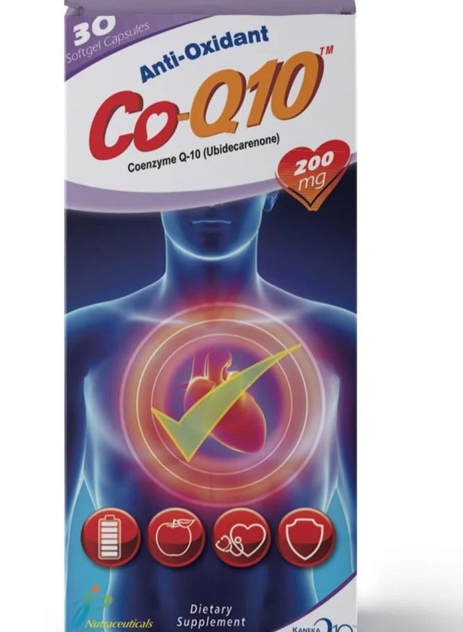JP Nutraceuticals JP Co-Q10 200 mg 30 Capsules - Image 1