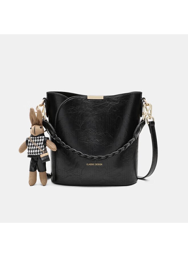 Yuyula Leather Handbag, Women's Crossbody Bucket Bag, Commuter Luxury Shoulder Bag, Birthday And New Year Gift For Girlfriend - Image 3