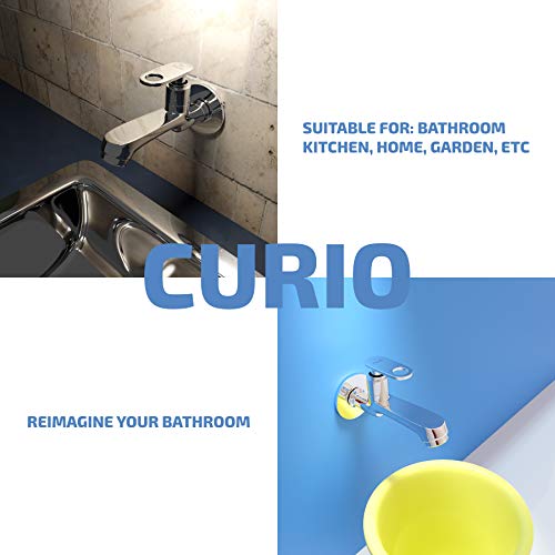 Pixaflo Curio Brass Long Body Bib Cock Tap with Wall Flange (Chrome) - Image 4