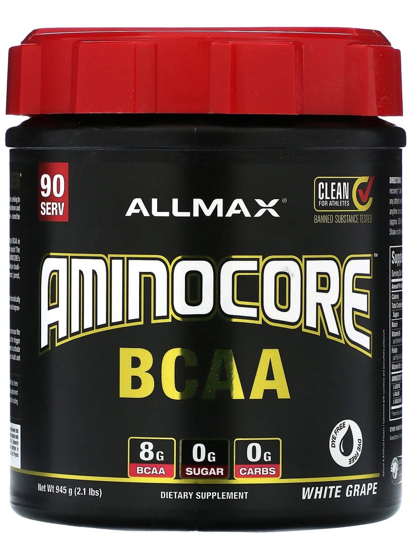 Allmax AMINOCORE BCAA, White Grape, 2.1 lbs (945 g)