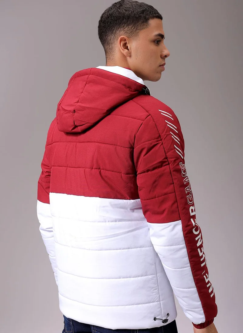 The Indian Garage Co Men Slim Fit Graphic Puffer Jackets