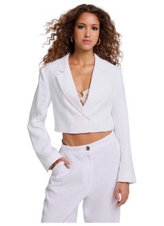 Linen crop blazer