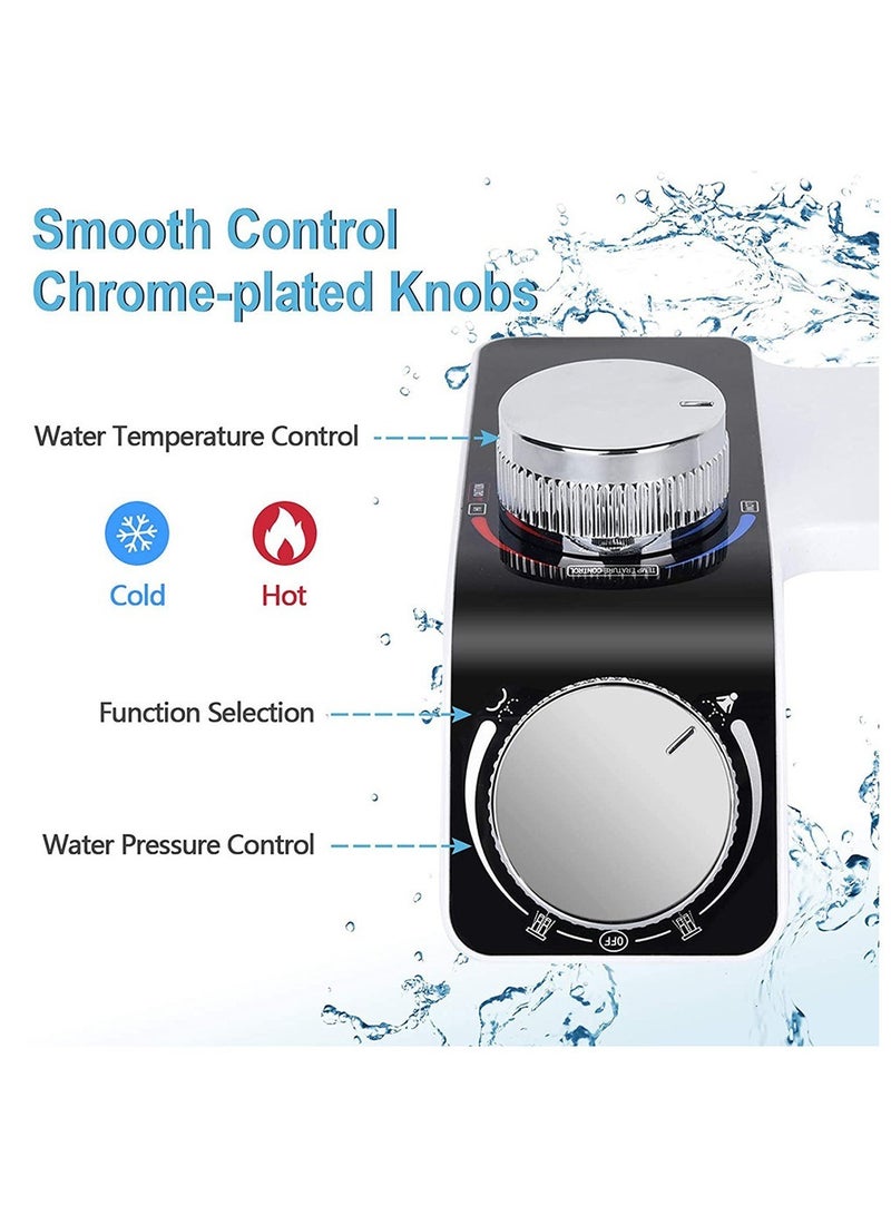 ارواق ملحق مقعد مرحاض بيديه غير كهربائي بفوهتين للتنظيف الذاتي للماء البارد والساخن مع أنبوب تنظيف ذاتي بحجم G1/2 - Image 2