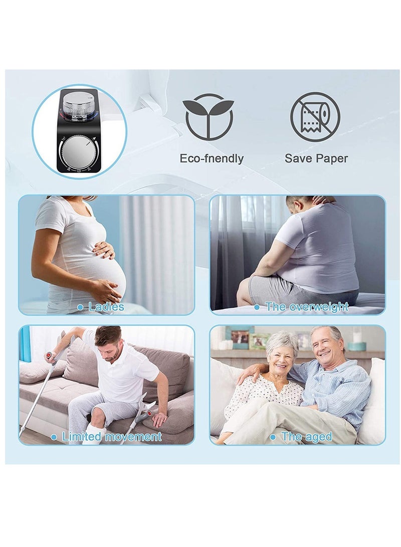 ارواق ملحق مقعد مرحاض بيديه غير كهربائي بفوهتين للتنظيف الذاتي للماء البارد والساخن مع أنبوب تنظيف ذاتي بحجم G1/2 - Image 4