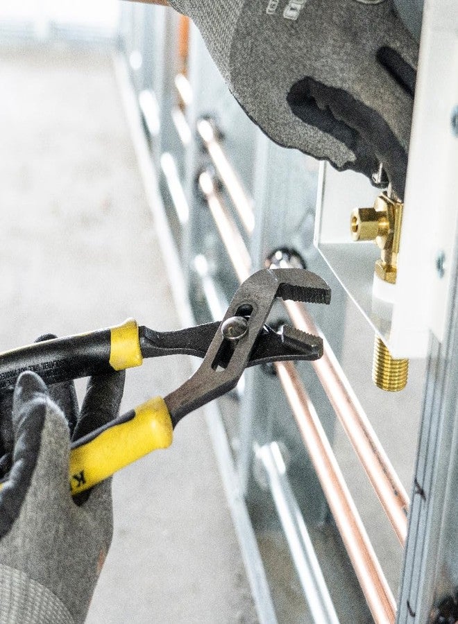 Klein Tools J502-10 Pliers, Adjustable Jaw Pump Pliers, Tongue and Groove, with Dual Material Handles, 10-Inch - Image 4