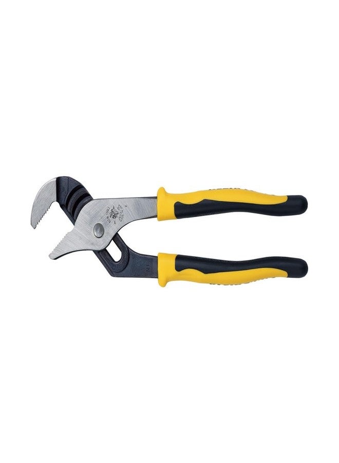 Klein Tools J502-10 Pliers, Adjustable Jaw Pump Pliers, Tongue and Groove, with Dual Material Handles, 10-Inch - Image 1