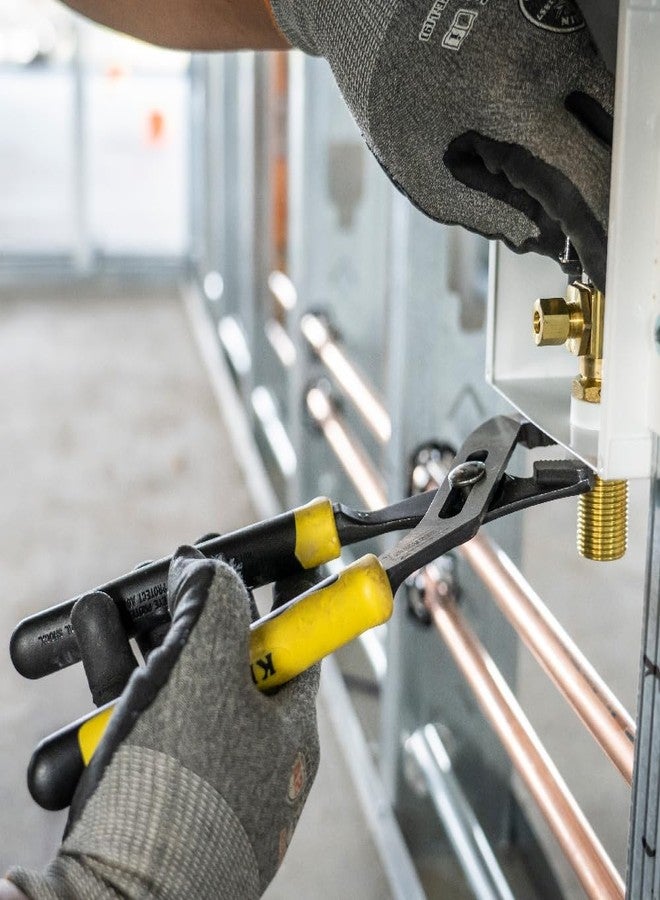 Klein Tools J502-10 Pliers, Adjustable Jaw Pump Pliers, Tongue and Groove, with Dual Material Handles, 10-Inch - Image 3