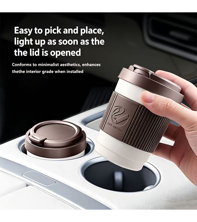 Black Car Multi Functional Ashtray Metal Liner ABS High Flame Retardant Material - Image 1
