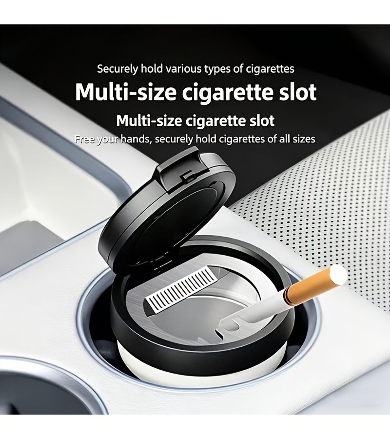 Black Car Multi Functional Ashtray Metal Liner ABS High Flame Retardant Material - Image 4