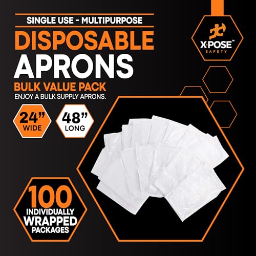 Xpose Safety Plastic Disposable Aprons for Cooking Individually Packaged Durable 1 Mil Waterproof Polyethylene 24" x 48" - Image 5