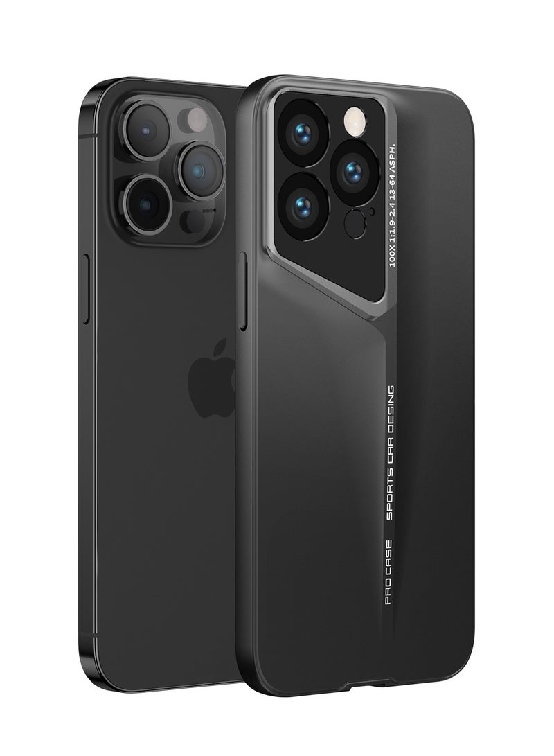 LEEKA iPhone 15 Pro Max LEEKA Ultra Slim New Sport Car Design Fiber Back Cover Luxury Camera Protection case for apple iPhone 15 Pro Max (Black) - Image 1
