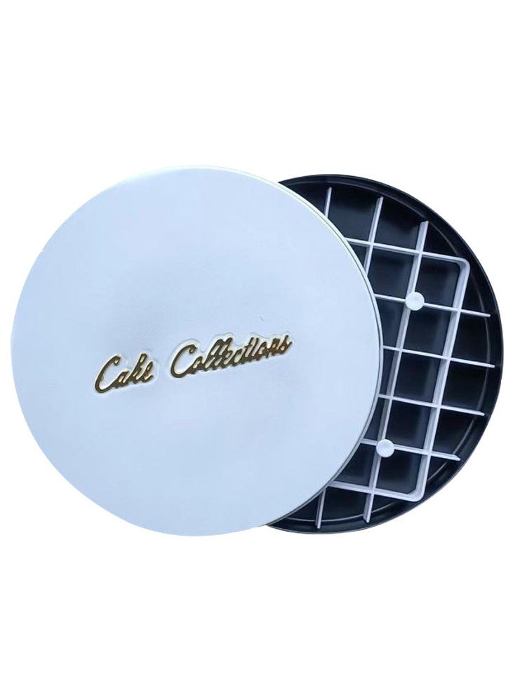 PHISMA Dessert baking box, non-stick cake container, cake box with dividers - round, pure white. - Image 4