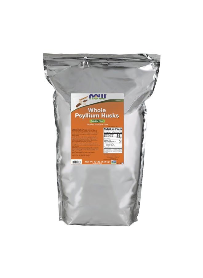 now Supplements, Whole Psyllium Husks, Non-GMO Project Verified, Soluble Fiber, 10-Pound, Light Brown With Brown Speckles - Image 1
