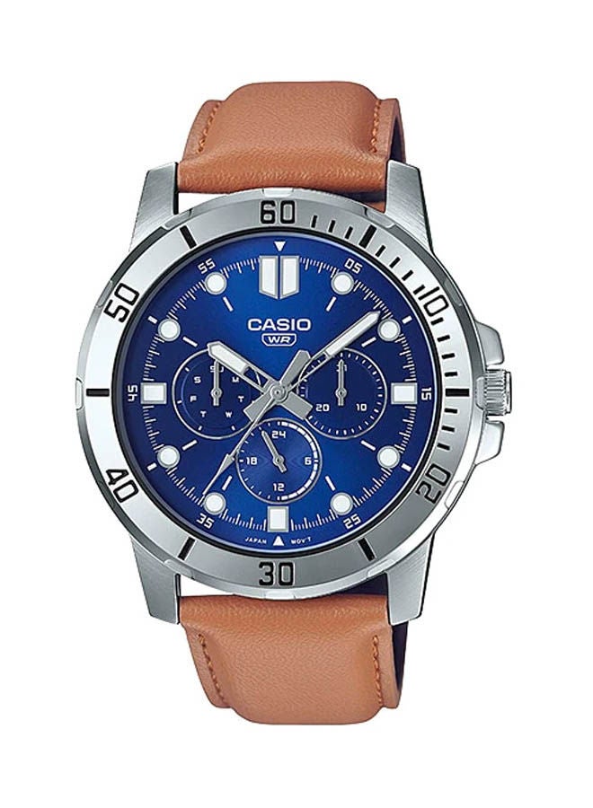 كاسيو ساعة يد من جلد كرونوغراف MTP-VD300L-2EUDF - Image 1