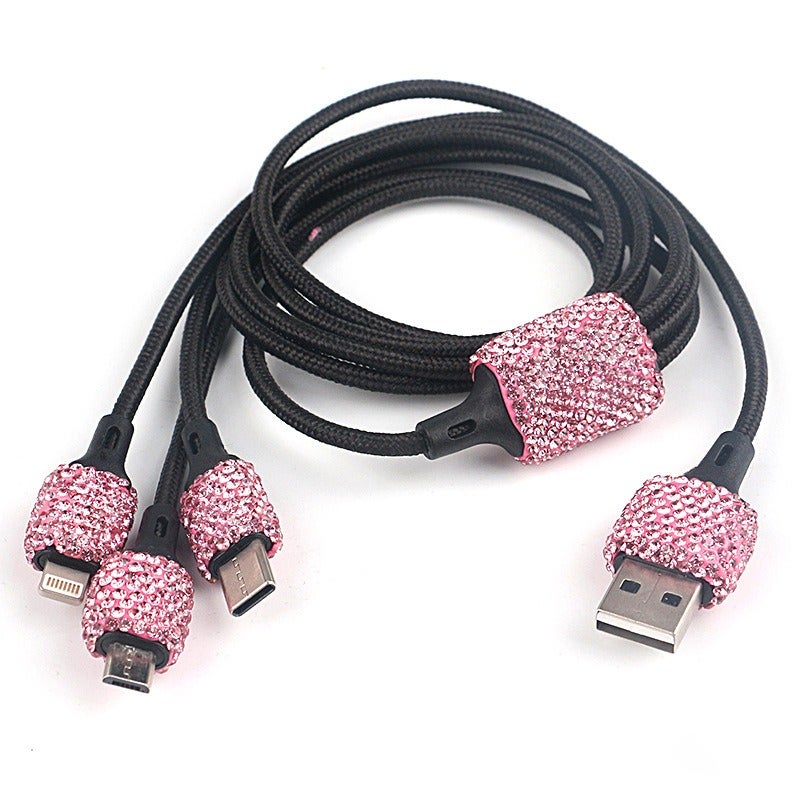 شاحن سيارة فاخر مرصع بالماس مع منفذين USB - Image 1