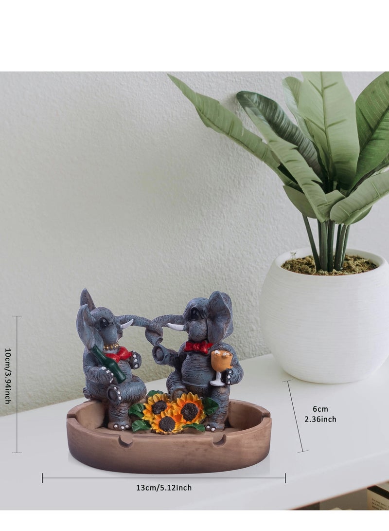 5.12 inch elephant ashtray, handmade cold resin ashtray, used for home decoration, outdoor ashtray, suitable for courtyards/gardens/balconies  - Image 2