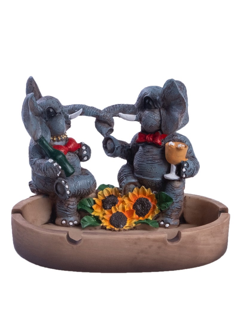 5.12 inch elephant ashtray, handmade cold resin ashtray, used for home decoration, outdoor ashtray, suitable for courtyards/gardens/balconies  - Image 1