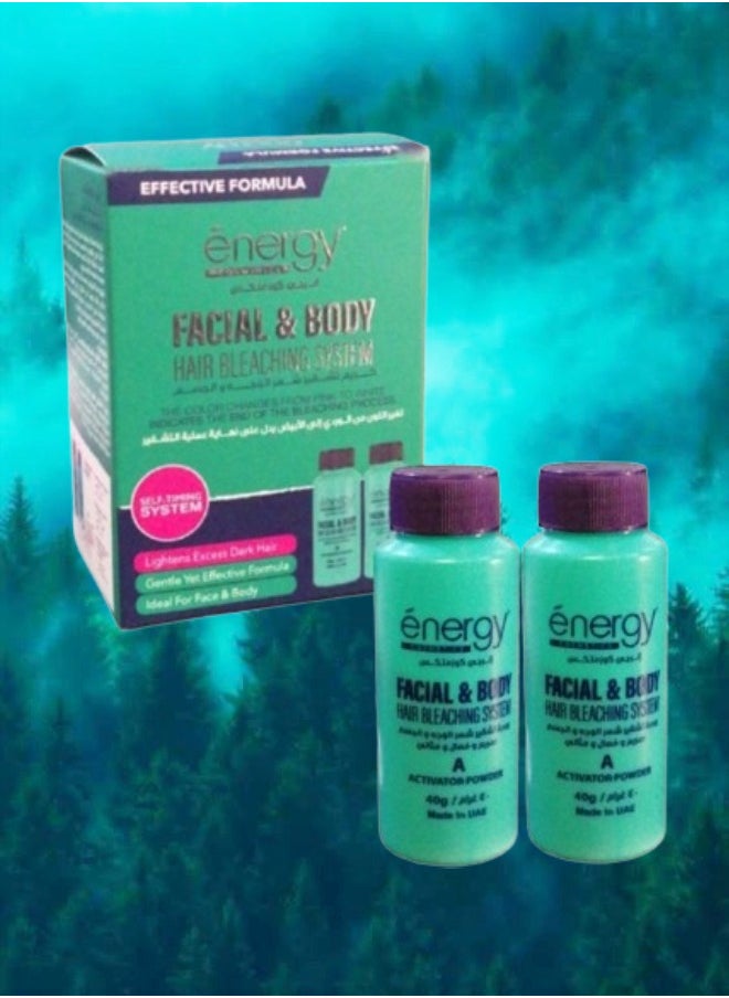ENERGY COSMETICS 3 Pieces Facial And Body Hair Bleaching System 40 Grams And 60ml  - Image 3