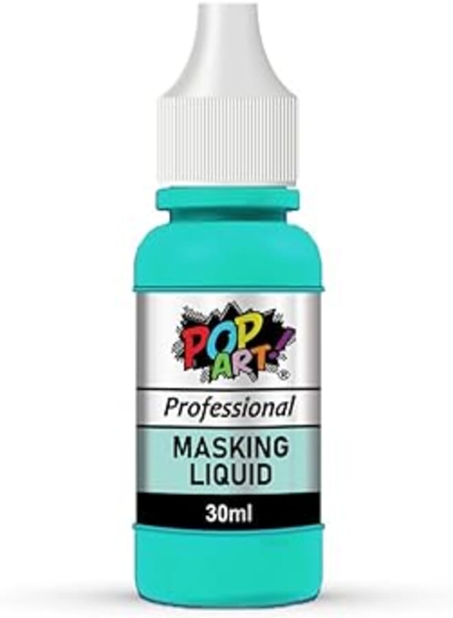 Easy Peel Liquid Latex Masking Fluid - Drawing Gum - Dries Quickly - For Ink - Watercolor - Gouache Painting & Illustration - Fine Arts & Crafts Supplies From POP ART - 30 ml Dropper