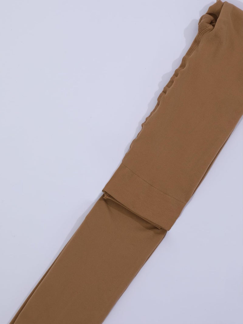 EVERSWE Girl's Microfiber Footless Tights, Ballet Dance Tights, Ultra Soft Leggings (Caramel 8-10) - Image 4