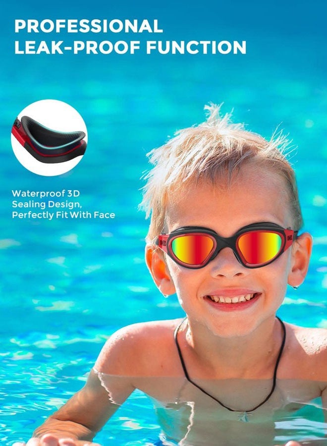 OMID Kids Swim Goggles, 2 Packs Comfortable Polarized Swimming Goggles Age 6-14 One Size - Image 5