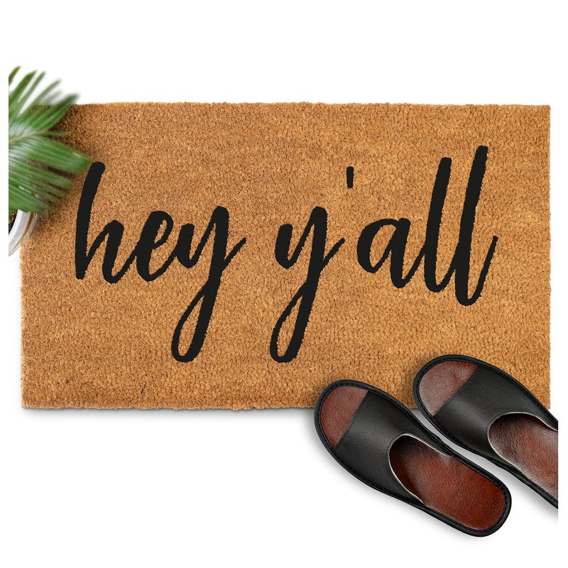 MAINEVENT Hey Yall Door Mat Outdoor Funny 30x17 Inch Funny Door Mat for Outside Entry wAntiSlip Backing