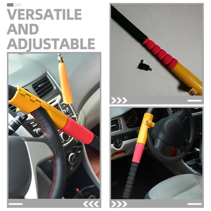 Adjustable Telescopic Car Steering Wheel Lock Anti Theft Security Device Cone Key - Image 4