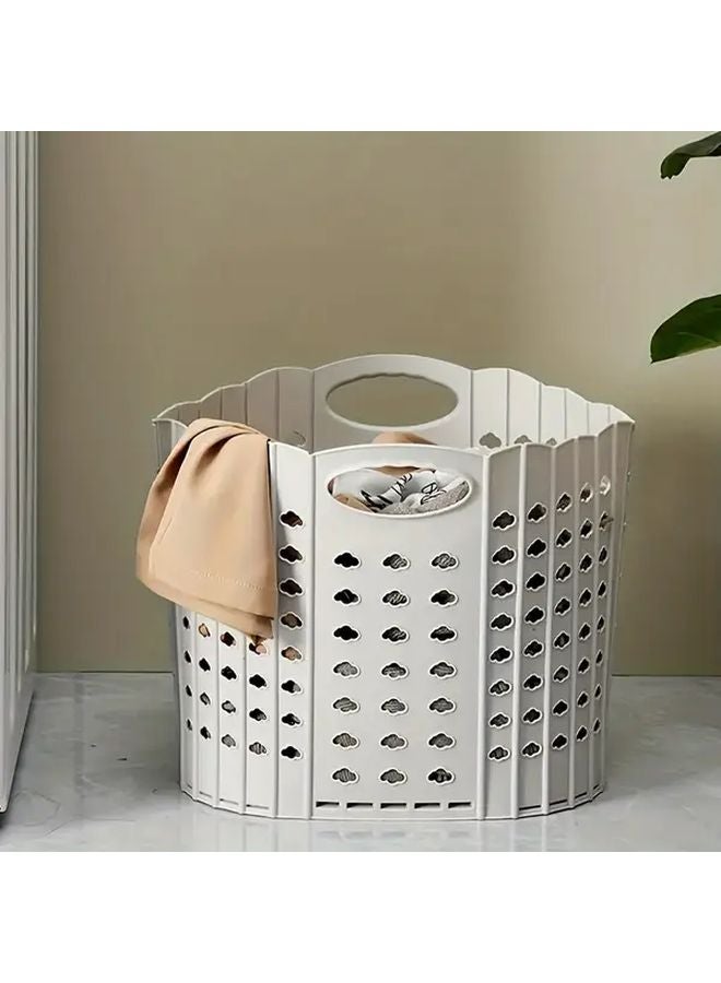 حاوية غسيل قابلة للطي مع خيار تركيب الحائط، سلة تخزين متعددة الأغراض من البلاستيك المتين، رمادي متقدم - Image 3