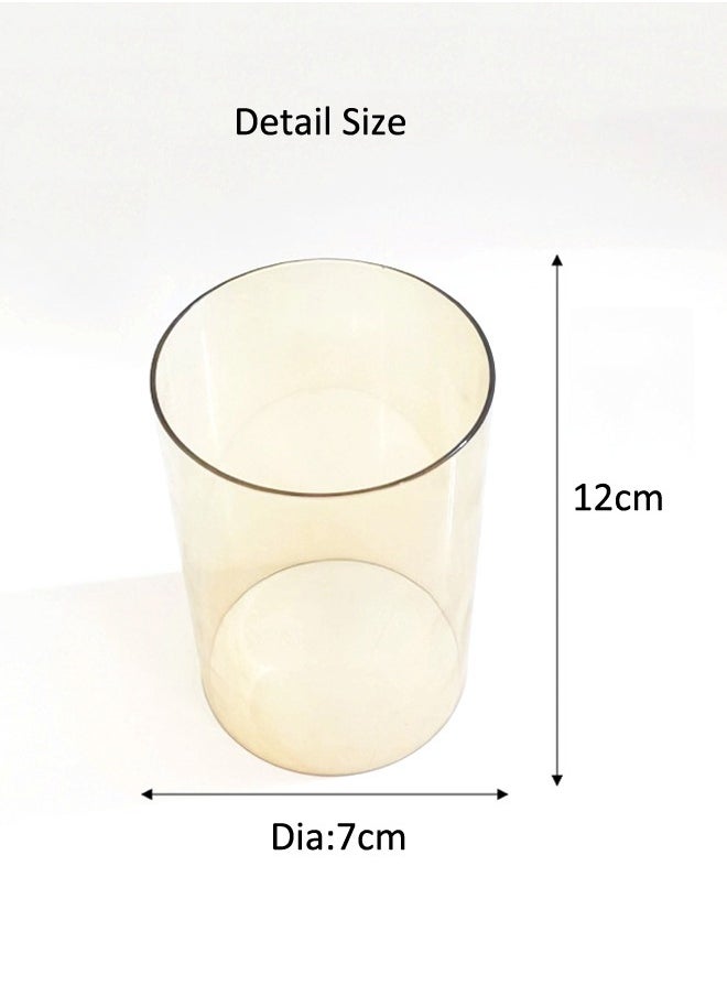 XIANGYU - 2-Piece Champagne Amber Colored Glass Cylinder Tube Sleeve Chimney Candle Cover Bottomless with Both End Open for Wedding Decoration - Image 1