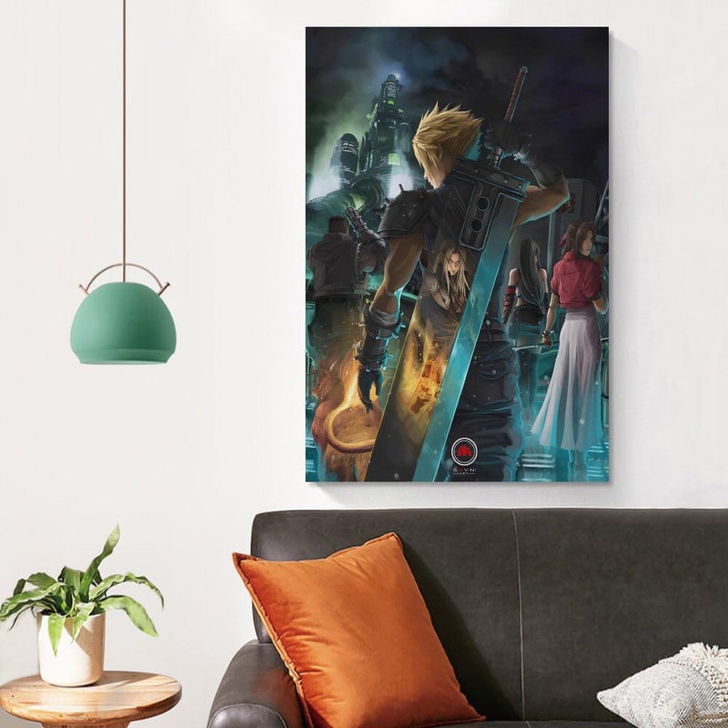 Thcbme Final Fan-tasy VII Remake Canvas Art Posters Wall Art Pictures Prints Modern Family Bedroom Decor UnFramed,16x24inch(40x60cm) - Image 4