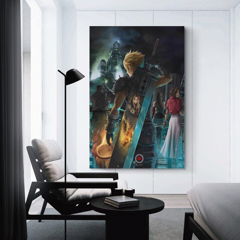 Thcbme Final Fan-tasy VII Remake Canvas Art Posters Wall Art Pictures Prints Modern Family Bedroom Decor UnFramed,16x24inch(40x60cm) - Image 3