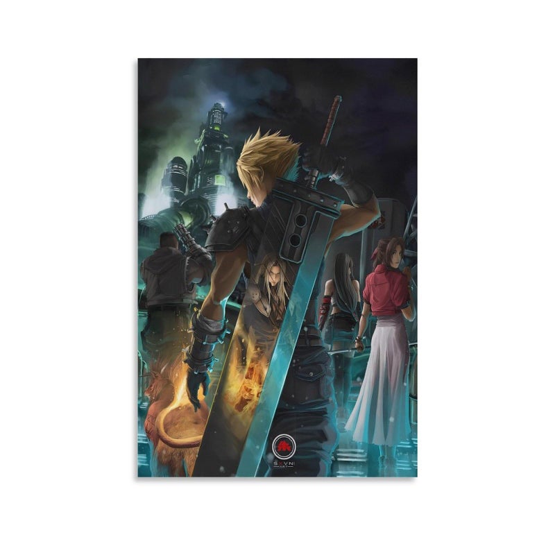 Thcbme Final Fan-tasy VII Remake Canvas Art Posters Wall Art Pictures Prints Modern Family Bedroom Decor UnFramed,16x24inch(40x60cm) - Image 1