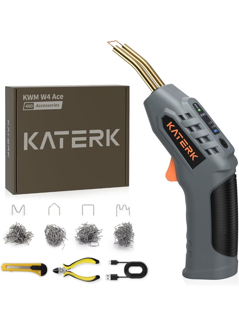 Katerk Cordless Plastic Welder – 400 Staples Included, 3-Temperature Settings, USB Rechargeable Portable Plastic Welding Kit, Perfect for DIY Projects, plastic/Bumper/Toys Repair - Image 1