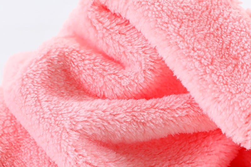 CLUZE Microfiber Wash Towels Quick Absorbent Soft Coral Fleece Kids Handkerchief- Face Towel for Girls Cute Doll Embroidered Hanky, Baby Shower Gift (35x75 cm) (Pink) - Image 5