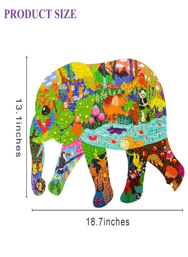 TPQKA Jigsaw Puzzles for Kids Ages 4-8, 8-10, 10 and Adults 200 Pieces Puzzles Elephant Animal Shaped for Boys and Girls Home Decor Birthday Gift Party Favors - Image 3