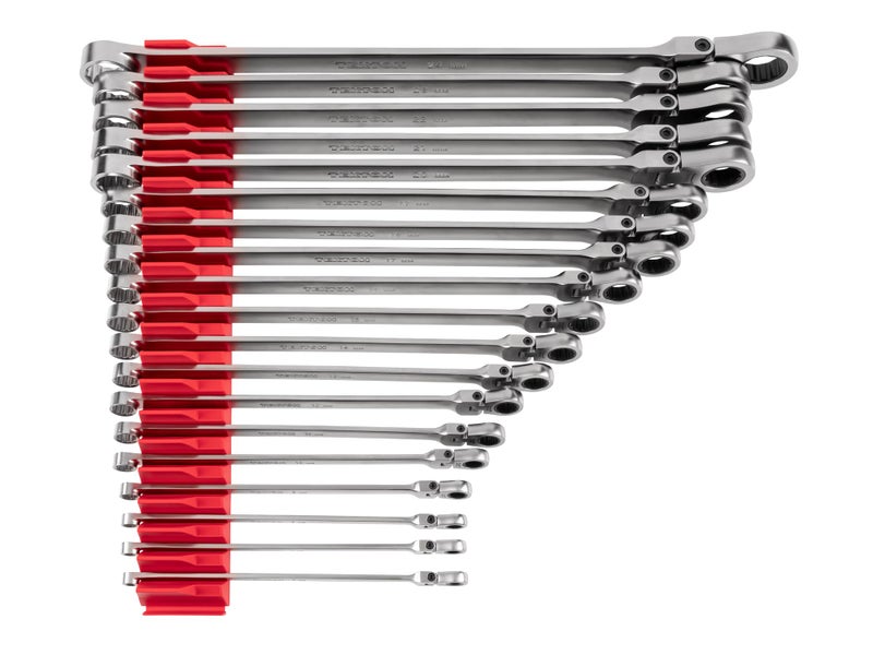 TEKTON Long FixedFlex Head 12Point Ratcheting Box End Wrench Set with Modular Organizers 19Piece 624 mm WRB95304 - Image 2