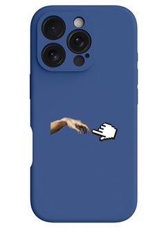 Theodor Protective Slim Fit Case Liquid Silicone Cover with Full Body Protection Anti-Scratch Shockproof Case For iPhone 16 Pro Max Blue - Hand mouse pointer 