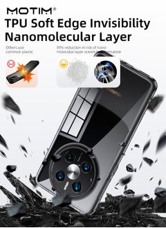 موتيم غطاء هاتف Huawei Mate 60 Pro شفاف كريستالي شفاف، غطاء هاتف رفيع للغاية ورفيع للغاية، غطاء هاتف من مادة TPU الصلبة الخلفية مضاد للصدمات ومضاد للخدوش  - Image 3