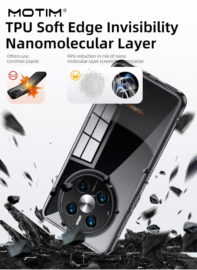 موتيم غطاء هاتف Huawei Mate 60 Pro شفاف كريستالي شفاف، غطاء هاتف رفيع للغاية ورفيع للغاية، غطاء هاتف من مادة TPU الصلبة الخلفية مضاد للصدمات ومضاد للخدوش  - Image 3
