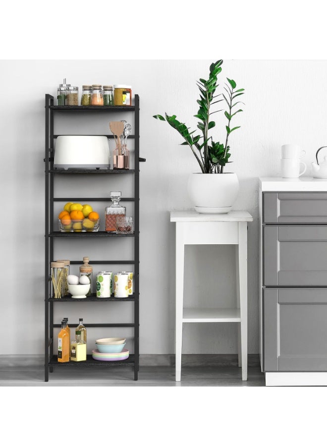 Wonder Store 52.76" Tall 5-Tier Bookshelf, Industrial Freestanding Bookcase with Metal Frame, Large Storage Organizer for Living Room, Bedroom, Kitchen & Small Spaces – Modern Black - Image 4