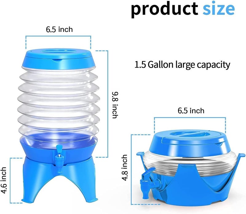 EARTHCONE EARTHCONE 5.5 Litre Water Dispenser with Stand for Camping Picnic Hiking Juice Dispenser - Water Pitcher for Detox Waters Foldable Travel Beverage Tank Storage Container (1Pcs)  - Image 3