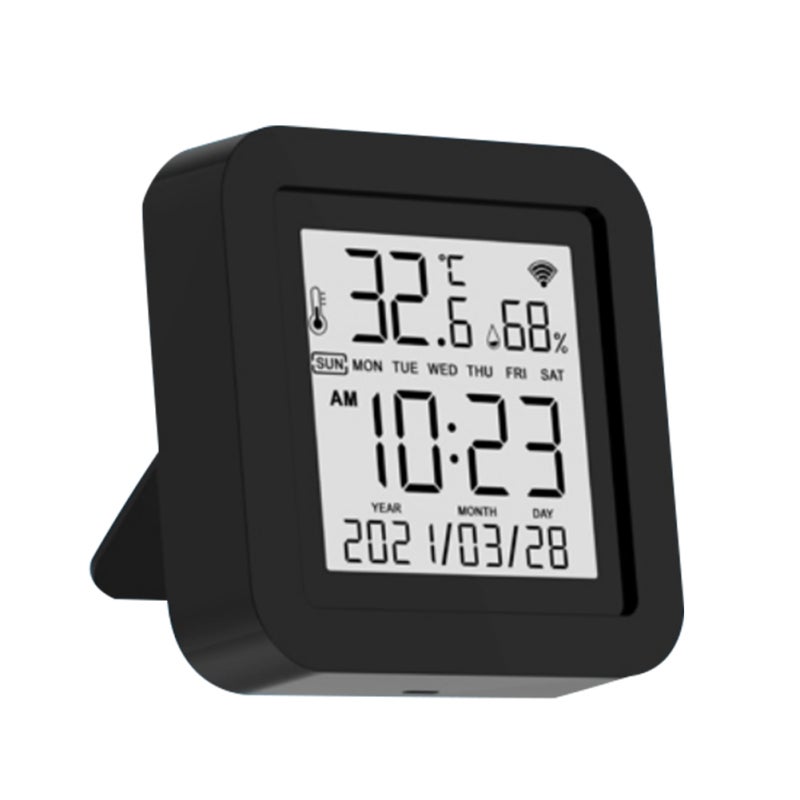 3 In 1 Infrared Remote Control: Black Tuya Wifi Intelligent Sensor - ±1℃ Temp ±5%RH Accuracy, ℃/℉ Conversion For Home Indoor Device Control & Env Monitoring - Image 1