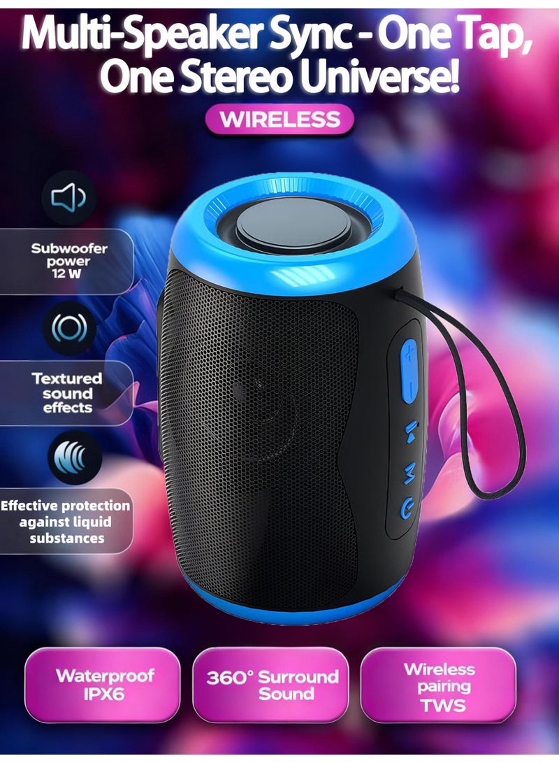 Bluetooth Speaker, Loud Stereo Dual Pairing Portable Subwoofer, For Outdoor/ Home/ Party/ Gift, Support AUX/ USB/ TF Card/ Wireless Connect - Image 1