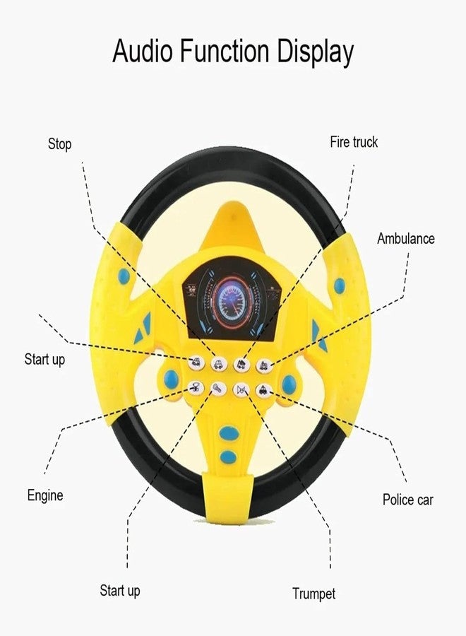 SHREETA Children’s Electronic Steering Wheel Toy with Light-Up Dashboard, Car Sounds & Music - Fun Driving Simulation for Toddlers & Kids - Play & Learn Car Toy - Yellow & Black Color (Yellow) - Image 4