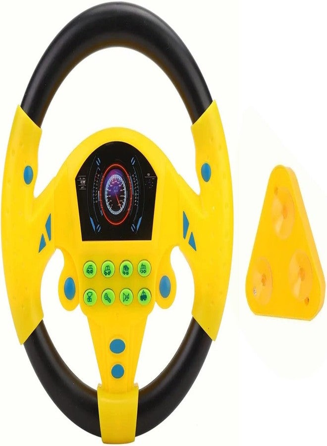 SHREETA Children’s Electronic Steering Wheel Toy with Light-Up Dashboard, Car Sounds & Music - Fun Driving Simulation for Toddlers & Kids - Play & Learn Car Toy - Yellow & Black Color (Yellow) - Image 2