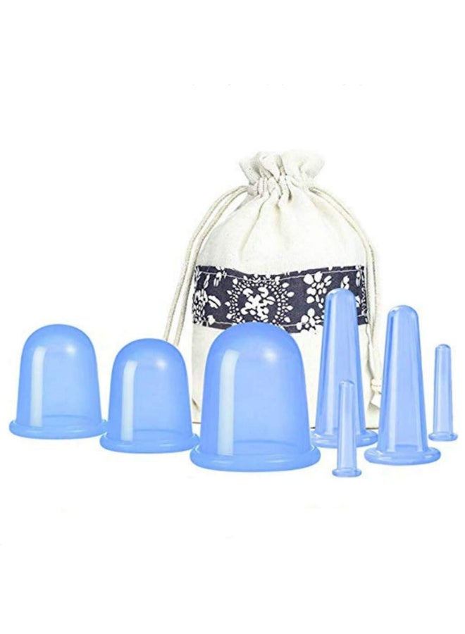 7pcs Vacuum Silicone Cupping Chinese Medicine Meridian Health Cups Health Care Cupping Device Face Eyes Body Massage For Home - Image 1